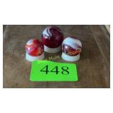3 Akro Agate slag glass marbles
