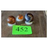 3 Akro Agate slag glass marbles