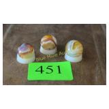 3 Akro Agate slag glass marbles