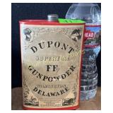 1924 vintage DuPont Superfine Gunpowder tin empty