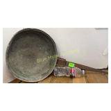 Antique hammered copper long handle pan