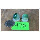 2 Moss Agate marbles