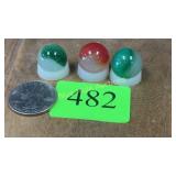 3 Moss Agate marbles