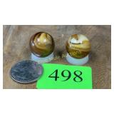 2 slag glass marbles