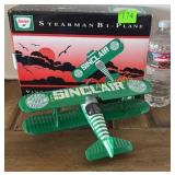 In box Sinclair Stearman Bi-Plane Bank die cast