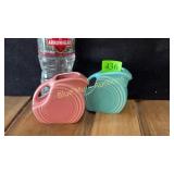 Fiesta pink & light blue creamers