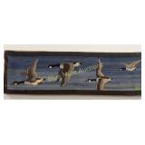 Hanging Geese tapestry 48x15 on board