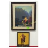 2 framed Native American pics-17x15 & 10x8