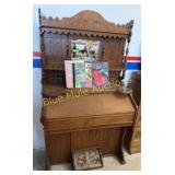 Antique Oak Eastlake pump organ & music-