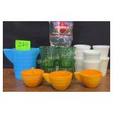 14-Vintage Akro Agate stacked Disc kids dishes-