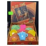 Vintage in box Akro Agate Play-Time glass dishes
