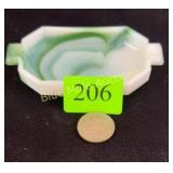Akro Agate slag glass ashtray