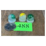 3 Moss Agate marbles