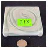 Akro Agate slag glass pot stand