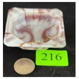 Akro Agate oxblood glass ashtray