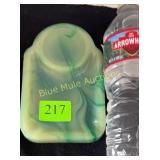 Akro Agate slag glass ashtray stand- Vidrio