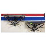 2 matching antler style hanging shelves-