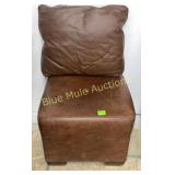 Leather ottoman-17'tall,20x20 & pillow
