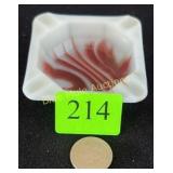 Akro Agate  oxblood ashtray