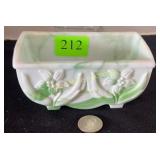 Akro Agate slag glass Lily planter
