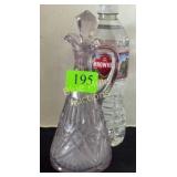 EAPG purple cut glass cruet w/stopper