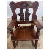 Lg heavy duty Bear carved rocking chair-