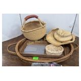 Baskets, hat, tray