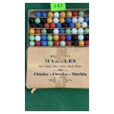 Vintage marbles for chinko , checko, marblo in box