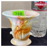 Akro Agate slag glass Lily vase