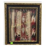 Framed bone & elk dew claws breast plate-28x24