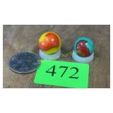 2 Akro Agate marbles