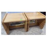 2 matching oak end tables-