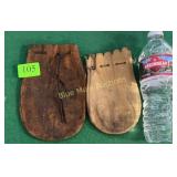 2 vintage leather marble bags