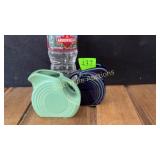 Fiesta green & dark blue creamers