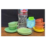 14-Vintage Akro Agate Kids Concentric Ring dishes
