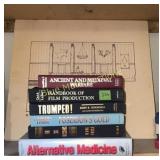 6 hardback books & house prints