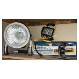 2 shop lights & 14' tile cutter