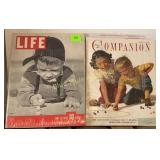 1937 Life & 1949 Companion Magazine w/marble
