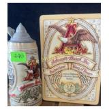 Budweiser stein in tin
