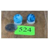 2 slag glass marbles