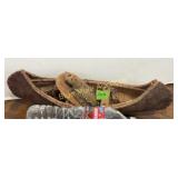 Birch wood canoe & sm papoose on board