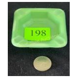 Akro Agate green glass ashtray