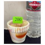 Akro Agate swirl glass plant pot