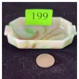 Akro Agate swirl glass ashtray