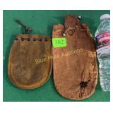 2 vintage leather marble bags