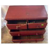 Red 4 drawer chest- 33'tall,18'deep,34'across
