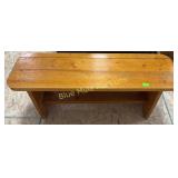 Wood bench-18'tall,15'deep,47'across