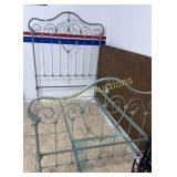 Antique iron full size bed w-rails-