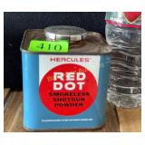 Vintage Hercules Red Dot Smokeless Powder can