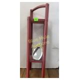 Red wood stand-30'tall & sm dresser mirror